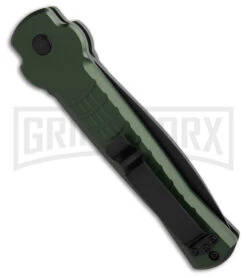 AKC X-treme Ace1 Green Automatic Knife - Black Plain -Gerber Knives Store AKC Ace Automatic Knife Dark Green 3in Black BHQ 189107 td side large
