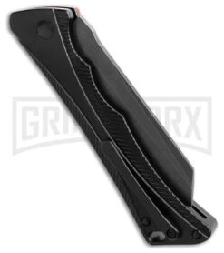 AKC Smarty Black W/Orange Bolster Automatic Knife Reverse Tanto - Black SW Plain -Gerber Knives Store AKC Smarty AK Black w Orange Bolster 3in BSW BHQ 184665 td side large