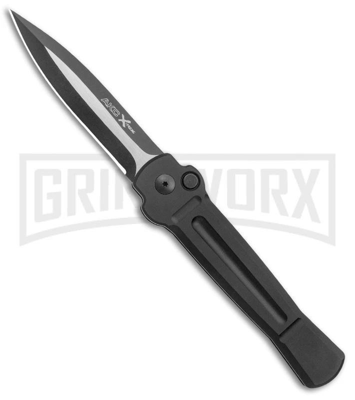 AKC X-treme Ace Black Automatic Knife - Black Two Tone 1 AKC X-treme Ace Black Automatic Knife - Black Two Tone