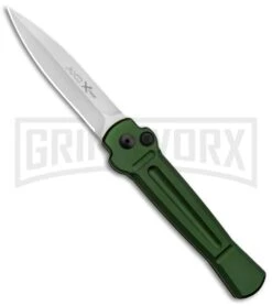 AKC X-treme Ace Green Automatic Knife - Satin Plain