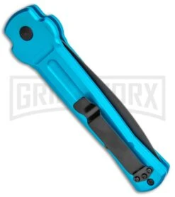 AKC X-treme ACE Light Blue Automatic Knife - Black -Gerber Knives Store AKC X treme Ace Auto Light Blue Black ACE LBLB BHQ 115396 jr side large
