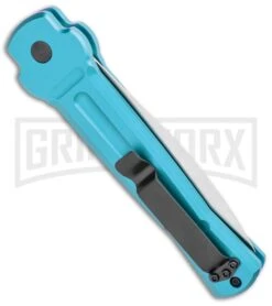 AKC X-treme ACE Light Blue Automatic Knife - Satin Plain -Gerber Knives Store AKC X treme Ace Auto Light Blue Satin BHQ 105418 jr side large