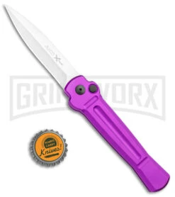 AKC X-treme Ace Purple Automatic Knife - Stonewash Plain -Gerber Knives Store AKC X treme Ace Auto Purple Satin BHQ 179205 jr bottlecap large