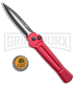 AKC X-treme Ace Red Automatic Knife - Two Tone Plain -Gerber Knives Store AKC X treme Ace Auto Red TT BHQ 143382 jr bottlecap large