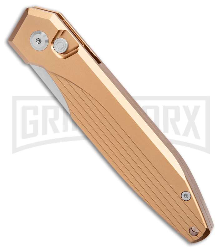 AKC X-treme Dandy Tan Aluminum Automatic Knife (Stonewash) 2 AKC X-treme Dandy Tan Aluminum Automatic Knife (Stonewash) - Image 2