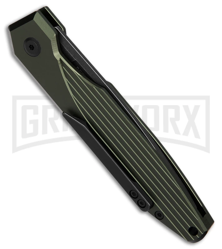 AKC X-treme Dandy Green Aluminum Automatic Knife - Black Stonewash Plain 3 AKC X-treme Dandy Green Aluminum Automatic Knife - Black Stonewash Plain - Image 3
