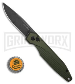 AKC X-treme Dandy Green Aluminum Automatic Knife - Black Stonewash Plain 7 AKC X-treme Dandy Green Aluminum Automatic Knife - Black Stonewash Plain -Gerber Knives Store AKC Xtreme Dandy Green Aluminum AK Black SW BHQ 174571 td size large