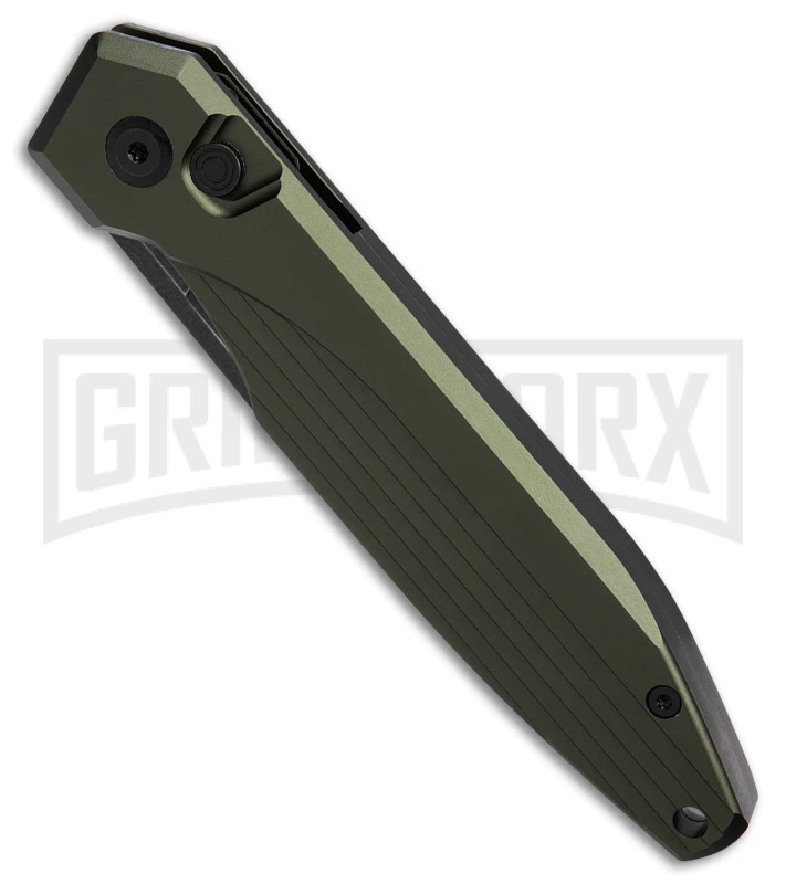 AKC X-treme Dandy Green Aluminum Automatic Knife - Black Stonewash Plain 2 AKC X-treme Dandy Green Aluminum Automatic Knife - Black Stonewash Plain - Image 2