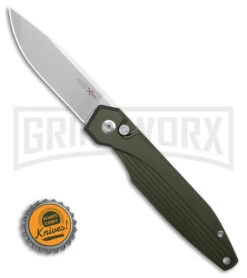 AKC X-treme Dandy Green Aluminum Automatic Knife - SW Plain -Gerber Knives Store AKC Xtreme Dandy Green Aluminum AK Satin BHQ 174570 td size large