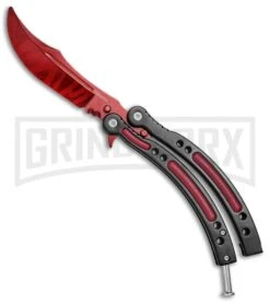 Andux CS Red/Black Balisong Butterfly Trainer - Red Plain
