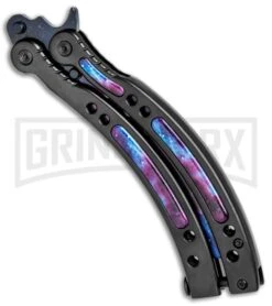 Andux CS Stardust/Black Balisong Butterfly Trainer - Stardust Holes -Gerber Knives Store Andux C S Stardust Black Balisong Butterfly Trainer Stardust Holes AB000934 BP 24580 jr side large