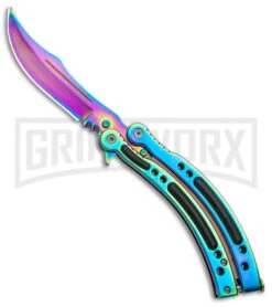 Andux CS Spectrum Balisong Butterfly Knife W/ Black Inlay -Bowie Spectrum Plain