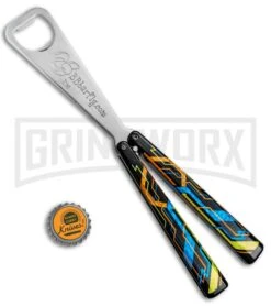 BB Barfly "The Grid" Bottle Opener Butterfly Trainer -Gerber Knives Store BB Barfly Bottle Opener Butterfly Trainer The Grid BHQ 82964 jr bottlecap large