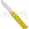 Bear Ops Bear Song VIII Yellow Butterfly Knife - Clip Point Satin Plain