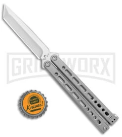 Bear Ops Bear Song VIII Small Gray Butterfly Knife - Tanto Satin Plain -Gerber Knives Store Bear Ops Bear Song VIII Small Butterfly Gray Satin Tanto BHQ 145127 jr bottlecap large