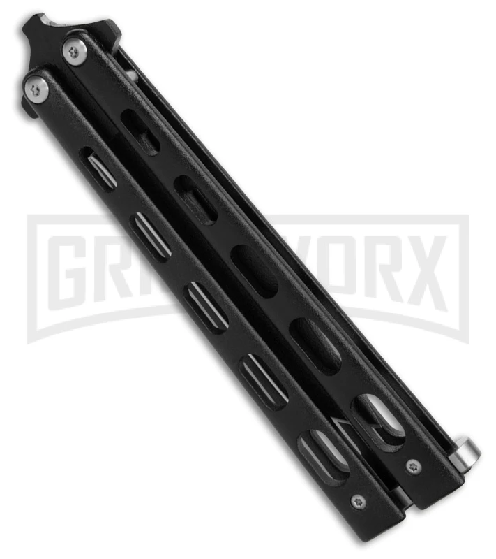 Bear & Son 115B Tanto Black Butterfly Knife - Black Plain 2 Bear & Son 115B Tanto Black Butterfly Knife - Black Plain - Image 2