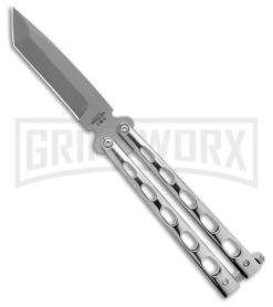 Bear & Son Knives SS14A Stainless Steel Butterfly Knife - Tanto Bead Blast