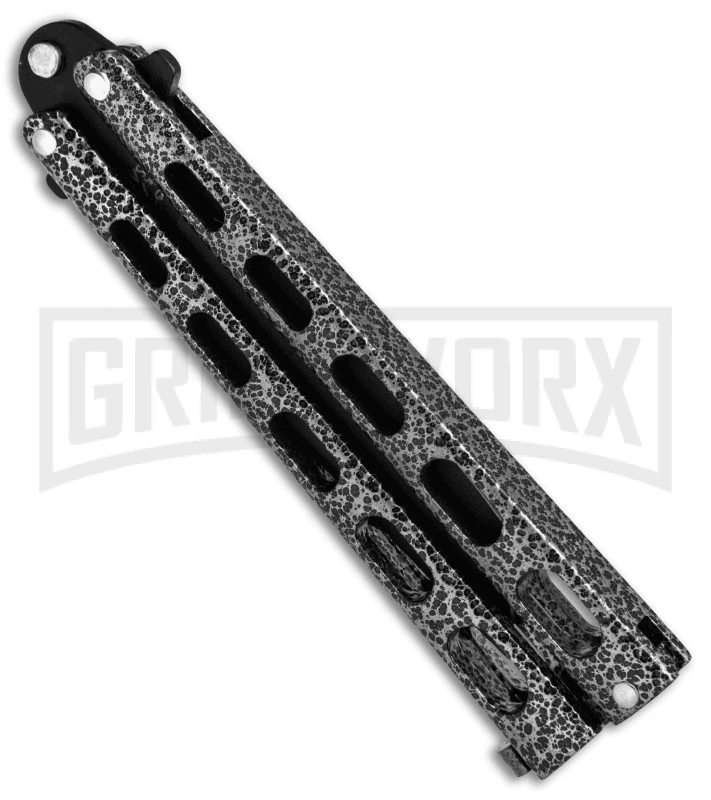 Bear & Son 115 Tanto Silver Vein Butterfly Knife - Black Plain 3 Bear & Son 115 Tanto Silver Vein Butterfly Knife - Black Plain - Image 3