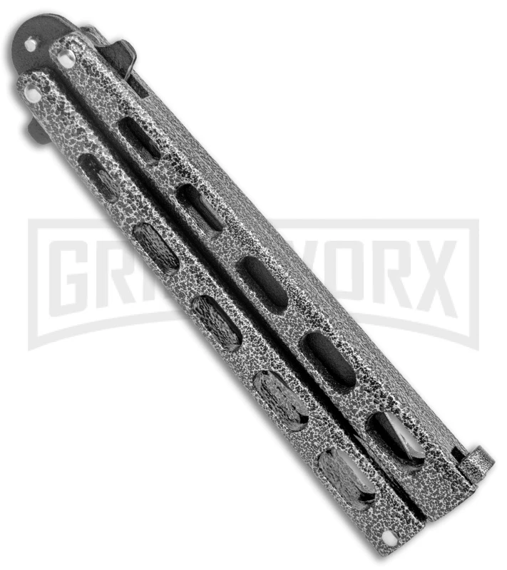 Bear & Son 115 Silver Speckle Butterfly Knife - Black Plain 3 Bear & Son 115 Silver Speckle Butterfly Knife - Black Plain - Image 3