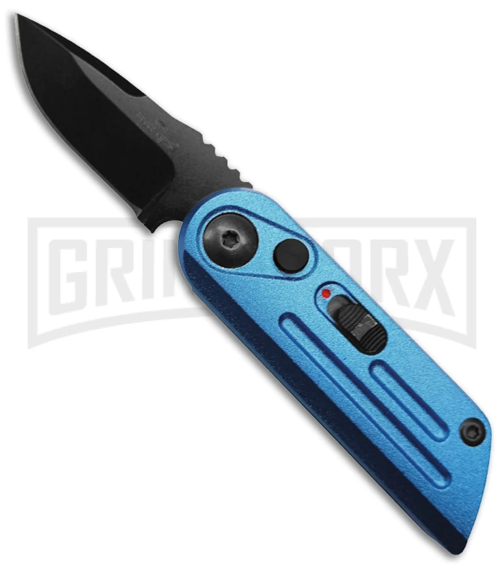 Bear Ops Bold Action XIV Blue Stainless Steel Automatic Knife - Black Plain 1 Bear Ops Bold Action XIV Blue Stainless Steel Automatic Knife - Black Plain