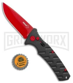 Boker Plus Black Widow Strike Automatic Knife - Drop Point Red -Gerber Knives Store Boker Black Widow Strike Drop DP Black Red 01BO434NSOI BHQ 97030 jr bottlecap large