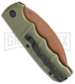 Boker Kalashnikov Desert Warrior Hawkbill Automatic Knife - Copper Plain -Gerber Knives Store Boker Desert Warrior Kalashnikov Hawkbill Auto OD Green Copper 01KALS69NSOI BHQ 103273 jr side large