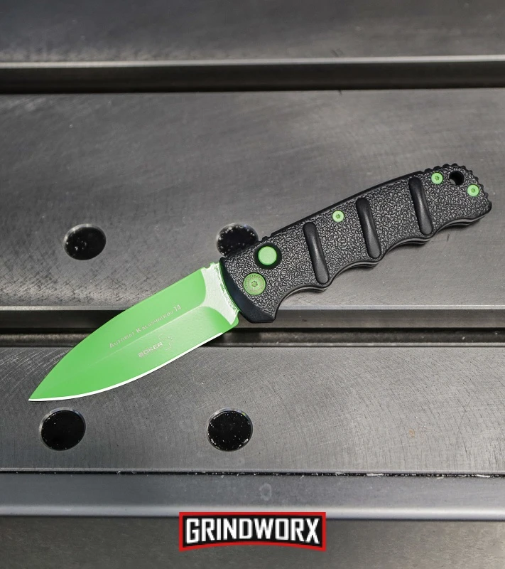 Boker Kalashnikov Automatic Knife - D2 Dagger Electric Green Plain 5 Boker Kalashnikov Automatic Knife - D2 Dagger Electric Green Plain - Image 5