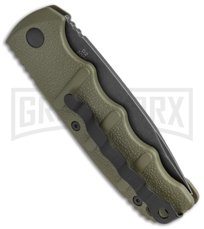 Boker Kalashnikov OD Green Automatic Knife - Drop Point Smokewash Plain 3 Boker Kalashnikov OD Green Automatic Knife - Drop Point Smokewash Plain - Image 3