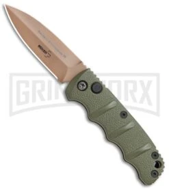 Boker Desert Warrior Mini Kalashnikov OD Green Automatic Knife - Copper Plain