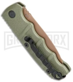 Boker Desert Warrior Mini Kalashnikov OD Green Automatic Knife - Copper Plain -Gerber Knives Store Boker Kalashnikov Automat 74 AUSB OD Green jr side 1 large
