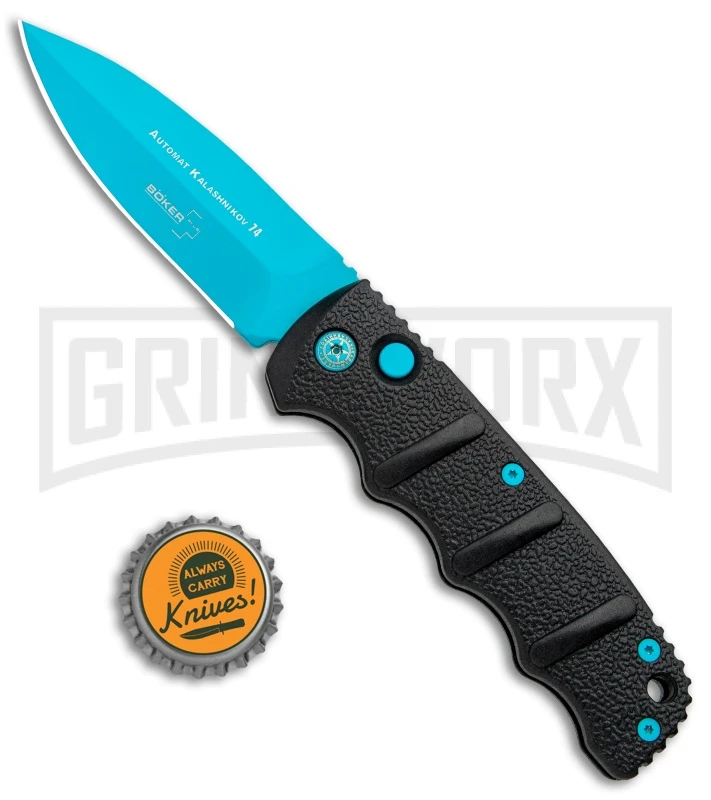 Boker Kalashnikov Automatic Knife - D2 Dagger Electric Blue Plain 4 Boker Kalashnikov Automatic Knife - D2 Dagger Electric Blue Plain - Image 4