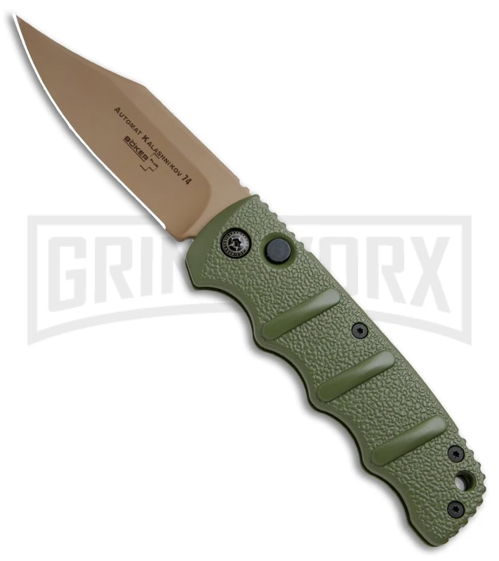 Boker Kalashnikov Desert Warrior Bowie Automatic Knife - Copper Plain 1 Boker Kalashnikov Desert Warrior Bowie Automatic Knife - Copper Plain