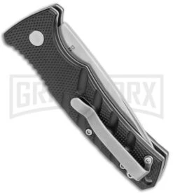 Boker Mini Strike Automatic Knife Black - Drop Point Stonewash Plain -Gerber Knives Store Boker Mini Strike Auto Black SW 01BO435NSOI BHQ 99628 jr side large
