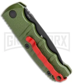 Boker Mini Kalashnikov Warhawk Automatic Knife Green - D2 Black Plain -Gerber Knives Store Boker Mini Warhawk Kalashnikov Auto Dagger Green Black BHQ 113923 jr side large