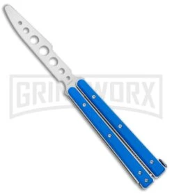 Boker Plus Mini Balisong Solid Blue Trainer Knife - Satin Dull