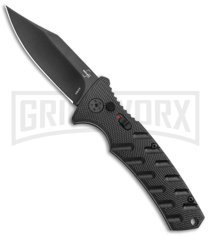 Boker Plus Strike Black Automatic Knife - Black Plain 1 Boker Plus Strike Black Automatic Knife - Black Plain