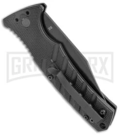 Boker Plus Strike Black Automatic Knife - Black Plain 6 Boker Plus Strike Black Automatic Knife - Black Plain -Gerber Knives Store Boker Plus Strike Bowie Auto Black Black BHQ 125300 jr side large