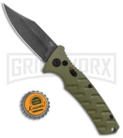 Boker Plus Strike OD Green Automatic Knife - Bowie Black Stonewash Plain 7 Boker Plus Strike OD Green Automatic Knife - Bowie Black Stonewash Plain -Gerber Knives Store Boker Plus Strike Bowie Auto OD Green Black Wash BHQ 125301 jr bottlecap large
