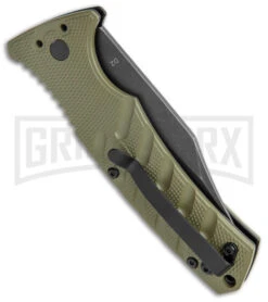 Boker Plus Strike OD Green Automatic Knife - Bowie Black Stonewash Plain 6 Boker Plus Strike OD Green Automatic Knife - Bowie Black Stonewash Plain -Gerber Knives Store Boker Plus Strike Bowie Auto OD Green Black Wash BHQ 125301 jr side large