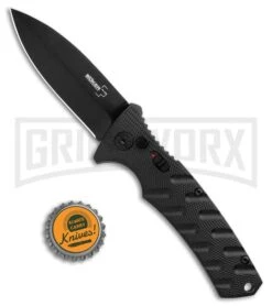 Boker Plus Strike Automatic Knife - Dagger Black Plain -Gerber Knives Store Boker Plus Strike Dagger Auto Black Black 01BO428NSOI BHQ 97035 jr bottlecap large