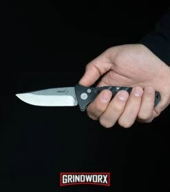 Boker Plus Strike Coyote Brown Automatic Knife - Tanto Black SW Serr -Gerber Knives Store Boker Plus Strike Drop Point Automatic Knife Stonewash 01BO400N BHQ 32040 kp in hand web large 3