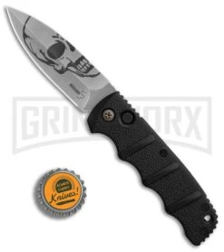 Boker Kalashnikov Skull Black Automatic Knife - D2 Dagger Stonewash Plain -Gerber Knives Store Boker Skull Kalashnikov Dagger SW BHQ 75532 er bottlecap large