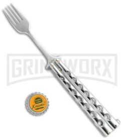Caliber Gourmet Silver Fork Butterfly Trainer -Gerber Knives Store Caliber Gourmet Silver Fork Butterfly trainer BP 19522 er size large