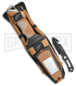 Camillus Blackfoot Brown Fixed Blade Knife - Black Plain -Gerber Knives Store Camillus Blackfoot brown black BHQ 43020 er sheath large