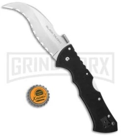 Cold Steel Black Talon II Folding Knife - Satin Plain -Gerber Knives Store Cold Steel 4in Black Talon II LB Satin Full Serr 22BS BHQ 30903 jr bottlecap 2 large