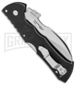 Cold Steel Black Talon II Folding Knife - Satin Plain -Gerber Knives Store Cold Steel 4in Black Talon II LB Satin Full Serr 22BS BHQ 30903 jr side large