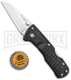 Cold Steel Kiridashi Black GFN Tri-Ad Lock Knife - Stonewash Plain -Gerber Knives Store Cold Steel Kiridashi Tri Ad Lock Black GFN SW 20KPL BHQ 105892 jr bottlecap large