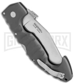 Cold Steel Spartan Gray Folding Knife - Stonewash Serrated -Gerber Knives Store Cold Steel Spartan Kopis Tri Ad Lock SW Serr BHQ 140027 jr side large
