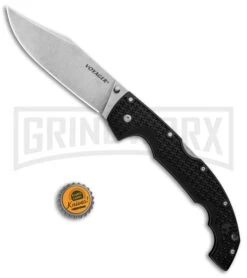 Cold Steel Voyager XL Black Griv-Ex Clip Point Tri-Ad Lock Knife - SW Plain -Gerber Knives Store Cold Steel Voyager XL CP Tri Ad SW 29AXC BHQ 86901 jr bottlecap large