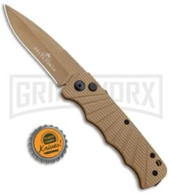 Delta Force Automatic Knife Tan Aluminum - Tan Plain -Gerber Knives Store Delta Force Auto Tan Molded Plastic Tan Plain GX 33542 jr bottlecap large